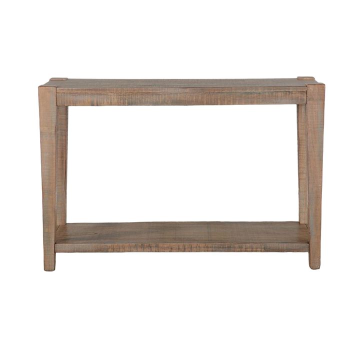 Lilly Sofa Table, 1 Shelf, Light Brown Mahogany, Rectangular 48 Inch - Benzara