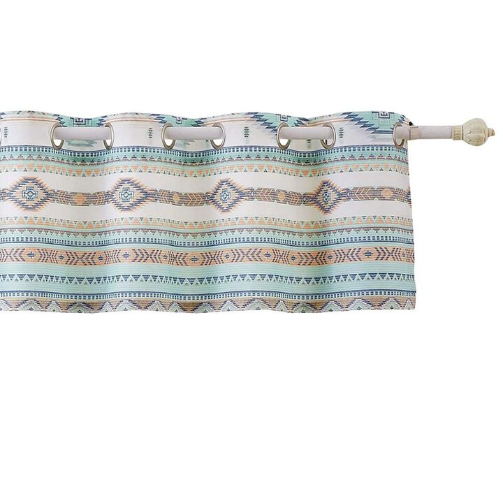 Greenland Home Fashions Barefoot Bungalow Phoenix Window Valance - 84x16", Turquoise