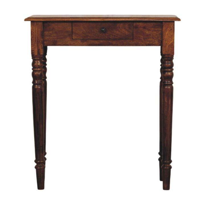 Artisan Furniture Solid Wood Turned Legs 1 Drawer Chestnut Console Artisan Furniture Solid Wood Turned Legs 1 Drawer Chestnut Console