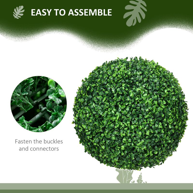 15.75" Faux Boxwood Topiary: 2-Pack, Ball Shaped