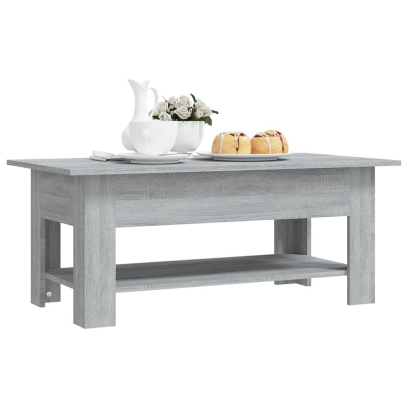 vidaXL Coffee Table Gray Sonoma 40.2"x21.7"x21.7" Chipboard