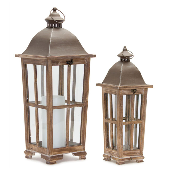 Set of 2 Decorative Lanterns for Indoor and Outdoor Lighting Décor