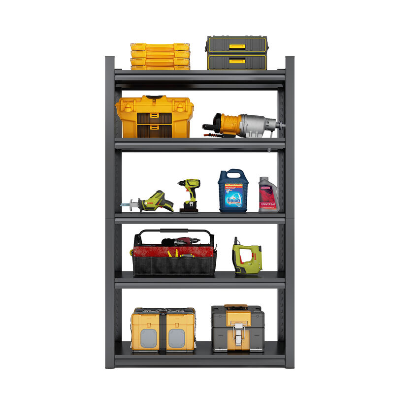 5-Tier Metal Storage Shelves Heavy-Duty Adjustable Garage Shelving Unit for Home & Workshop Organization