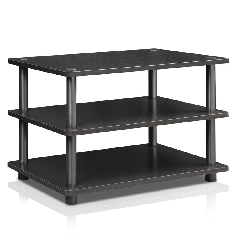 Furinno Furinno 15094BW/BK Turn-N-Tube Easy Assembly 4-Tier Corner TV Stand, Blackwood