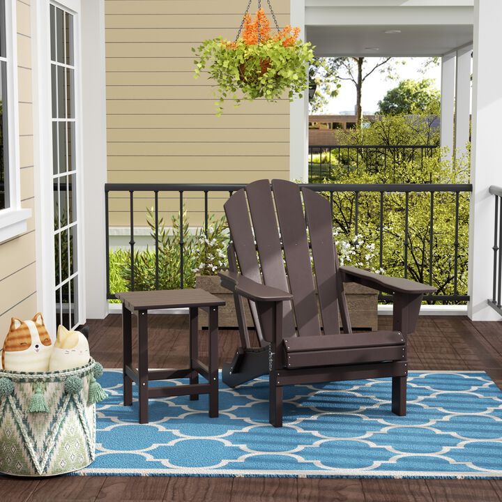 WestinTrends Outdoor Patio Adirondack Chair with Side Table