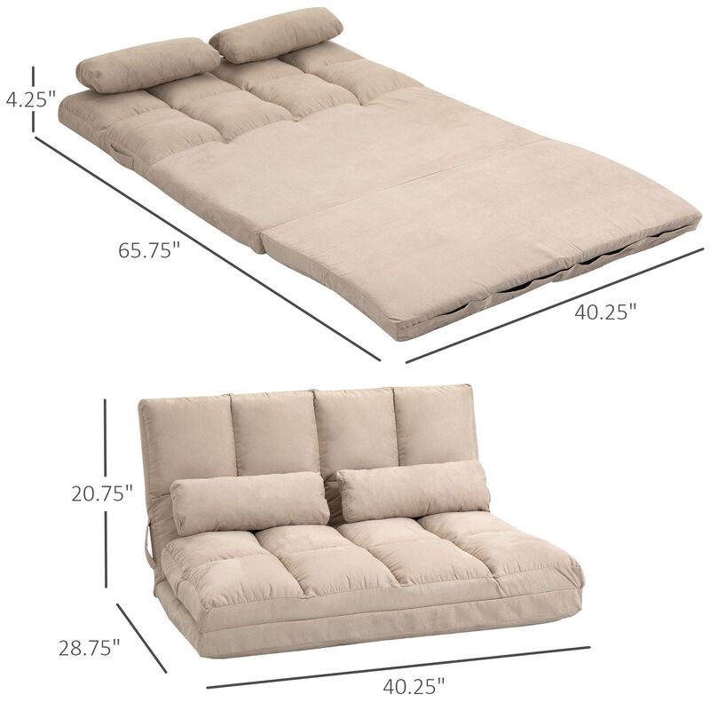 Gray Versatile Couch: Folding Upholstered Bed with Metal Frame