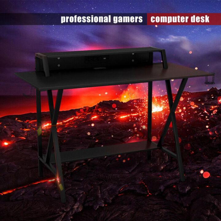 Hivvago All-in-One Professional Gaming Desk with Cup and Headphone Holder