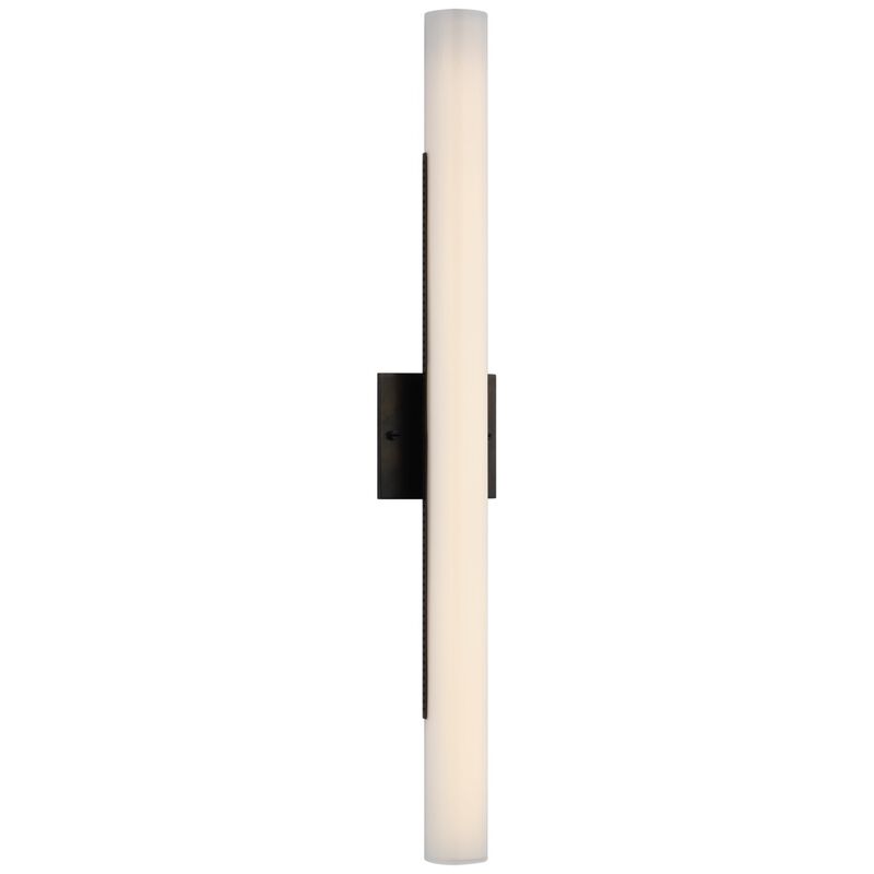 Precision 28" Bath Light in Bronze with White Glass