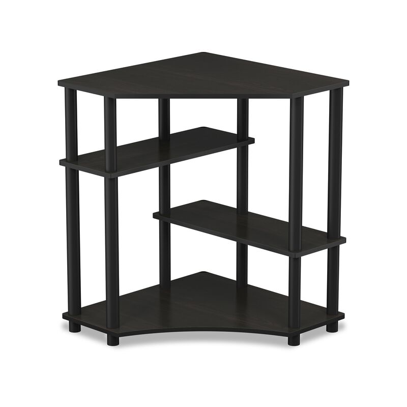 Furinno Furinno Turn-N-Tube Space Saving Corner Desk with Shelves, Espresso/Black 16098EX/BK