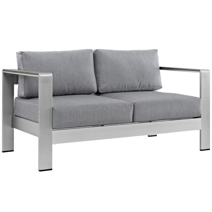 Modway - Shore Outdoor Patio Aluminum Loveseat