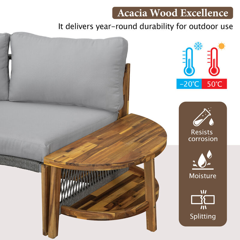 Merax  Modern Outdoor Seating Sofa Set with Table