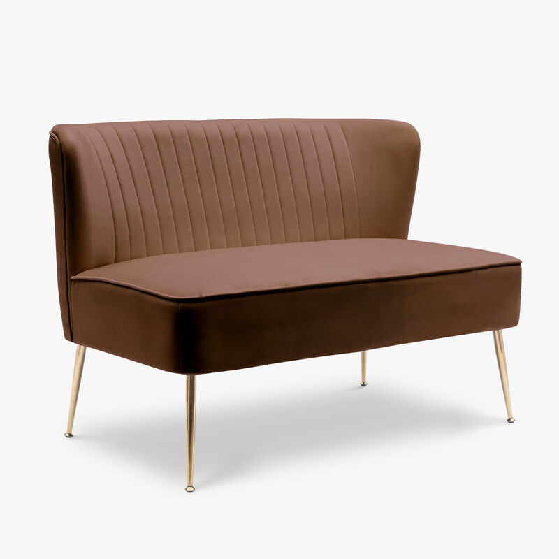 WestinTrends 46" Wide Upholstered Velvet Love Seat Sofa