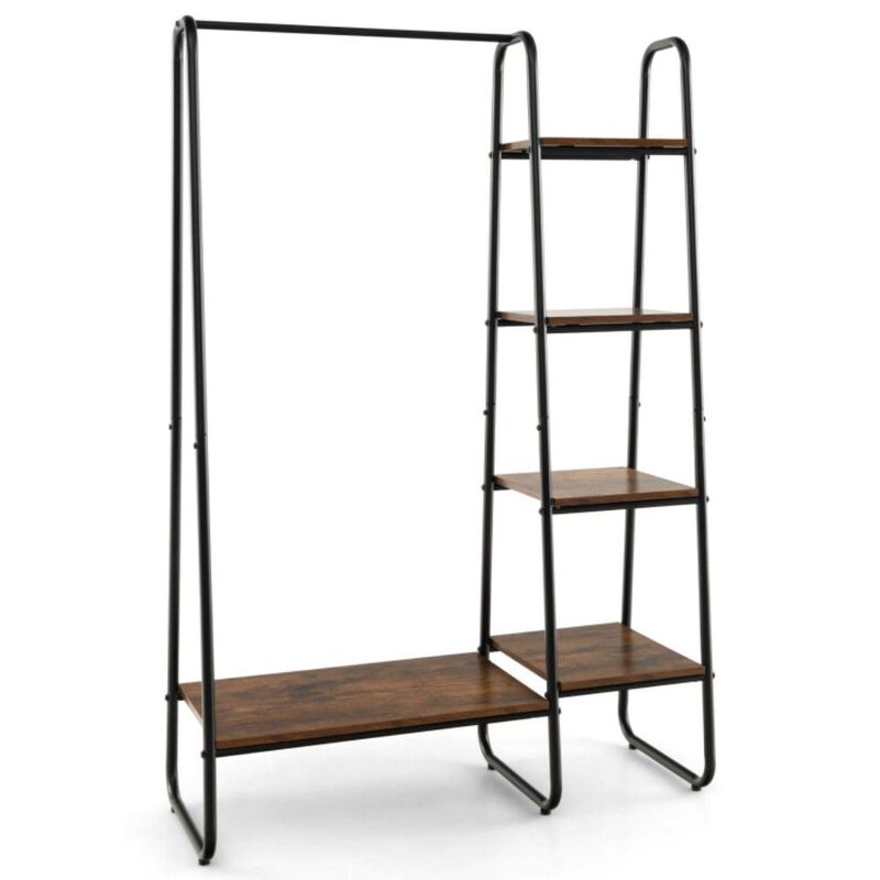 Hivvago Clothes Rack Free Standing Storage Tower with Hanging Bar