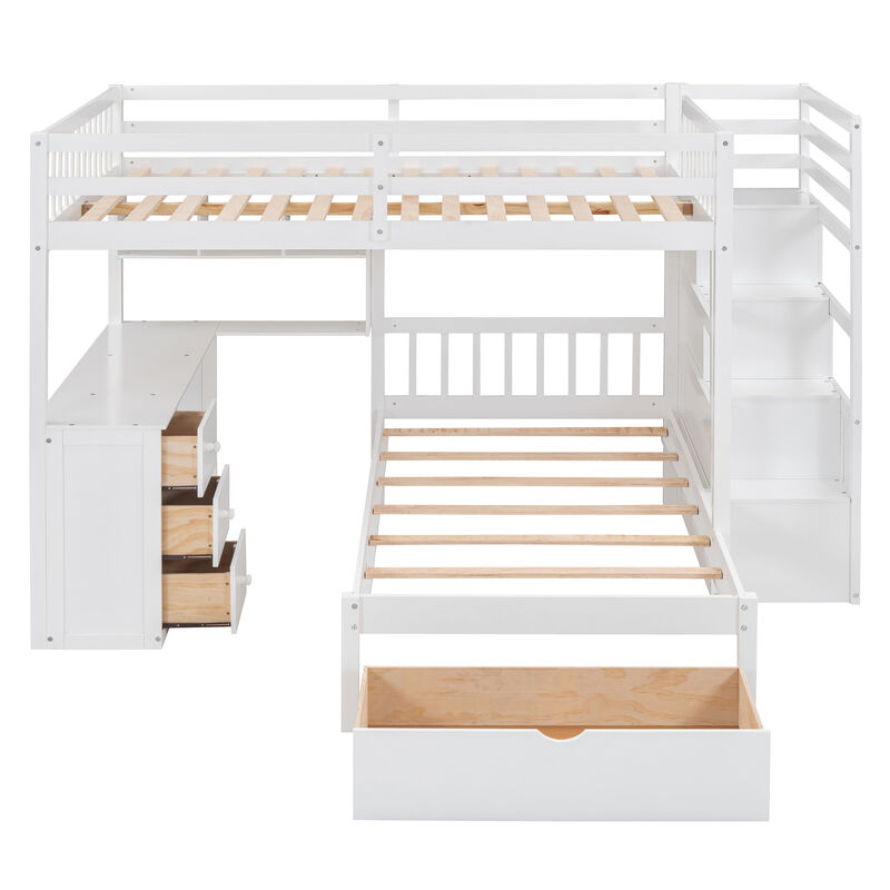 Merax Bunk Bed with Storage Staircase