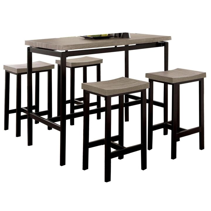 5 Piece Two Tone Counter Height Dining Table Set
