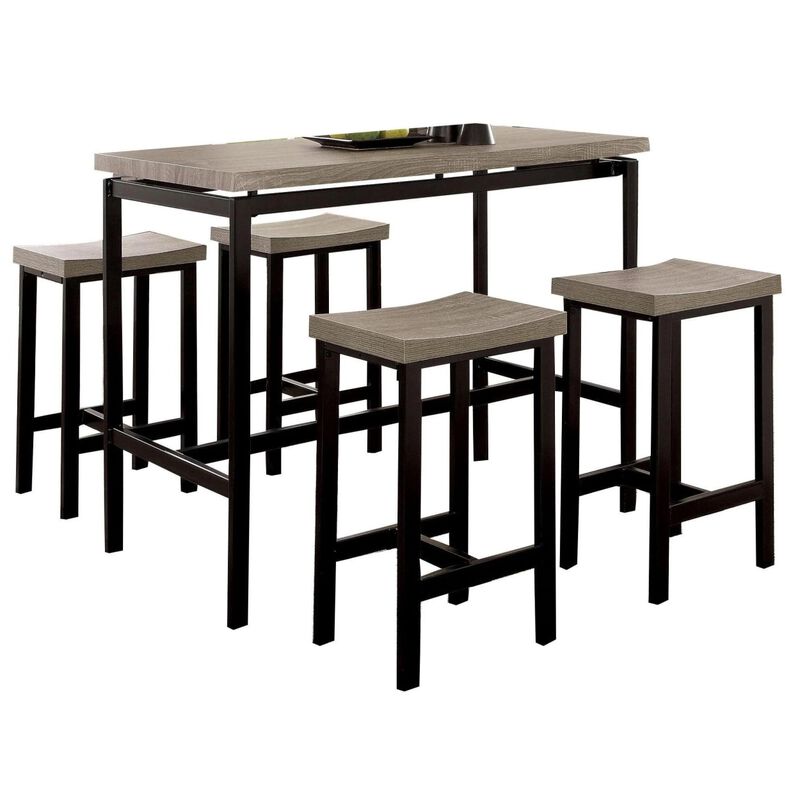 5 Piece Two Tone Counter Height Dining Table Set