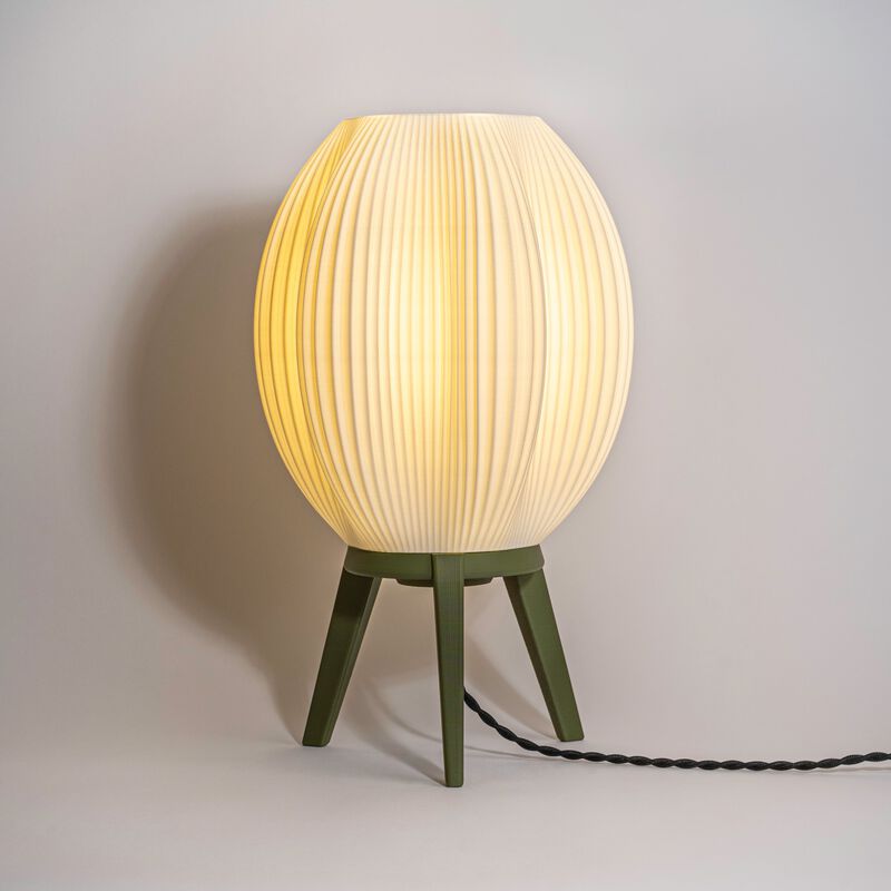 Wavy Modern Contemporary Plant-Based PLA 3D Printed Dimmable LED Table Lamp