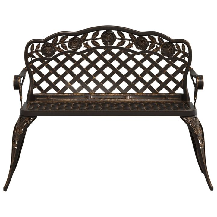 vidaXL Patio Bench 42.5" Cast Aluminum Bronze