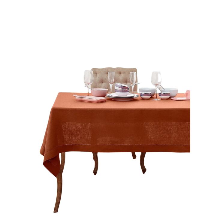 Solino Home 100% Pure Linen Tablecloth | Classic Hemstitch