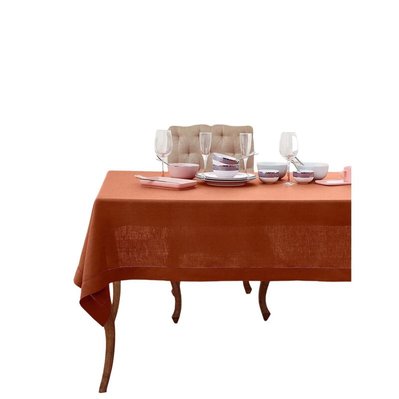 Solino Home 100% Pure Linen Tablecloth | Classic Hemstitch