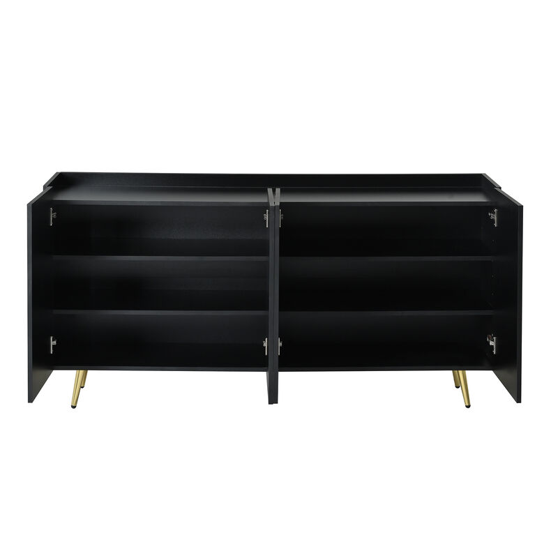 Merax Luxurious Shoe Cabinet TV Stand  Sideboard with 5 Metal Legs