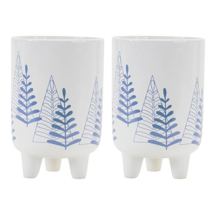 Modern Pine Tree Planter with Legs for Stylish Indoor and Outdoor Décor (Set of 2)