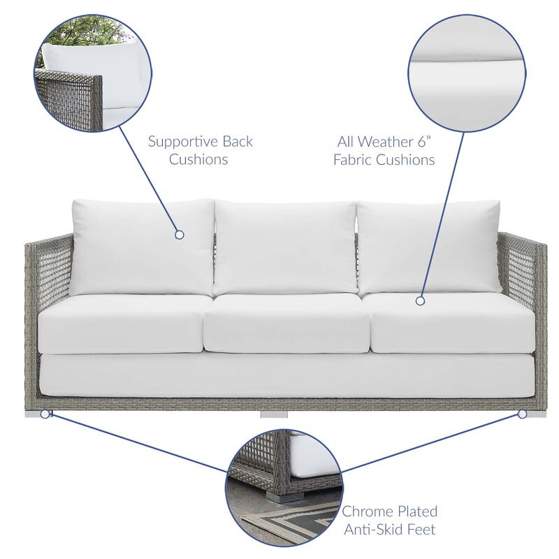 Modway - Aura Outdoor Patio Wicker Rattan Sofa