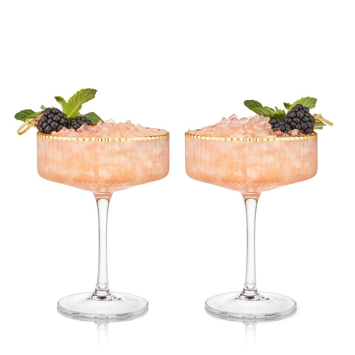 Meridian Crystal Coupe Glasses Set of 2