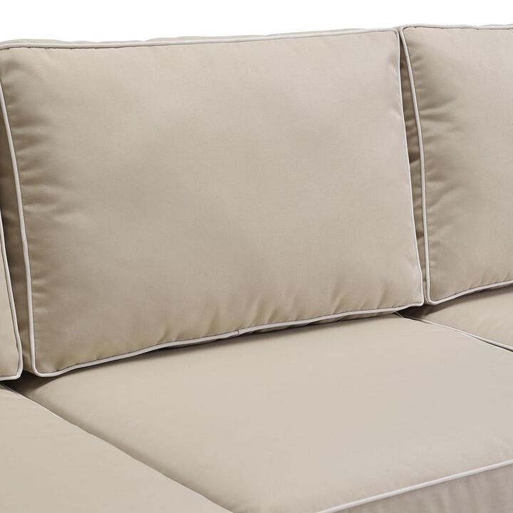 Crosley Furniture Bradenton Outdoor Wicker Sofa Sand/Weathered Brown