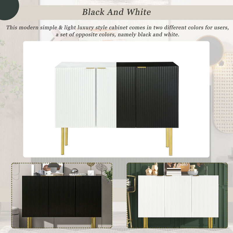 Modern Simple & Luxury Style Sideboard Particle Board & MDF Board Cabinet With Metal Leg