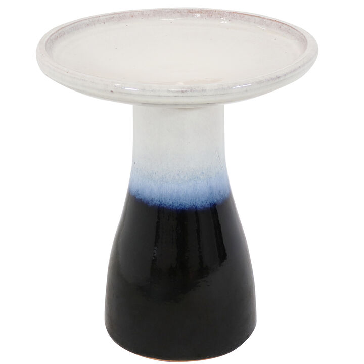 Sunnydaze Subtle Transitions Ceramic Bird Bath - 18.5 in