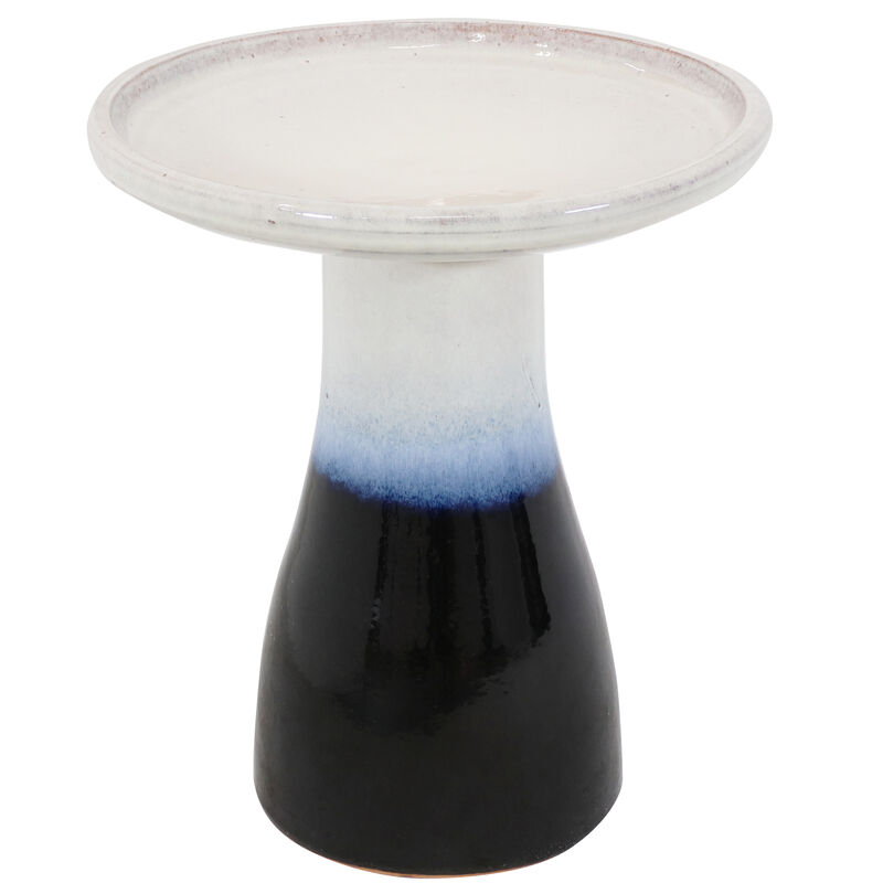 Sunnydaze Subtle Transitions Ceramic Bird Bath - 18.5 in