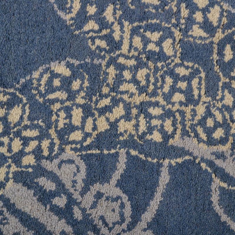 RUGSOTIC CARPETS HAND TUFTED WOOL ECO-FRIENDLY AREA RUGS  - 9'x12', Rectangle Shape, Blue & Beige, Contemporary Modern Design, High Pile Handmade Area Rugs for Living Room, Bed Room (K00512)