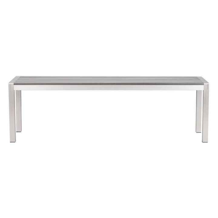 Belen Kox Double Bench, Brushed Aluminum