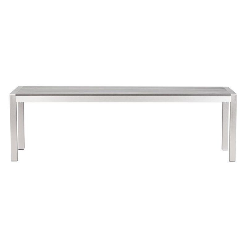 Belen Kox Double Bench, Brushed Aluminum