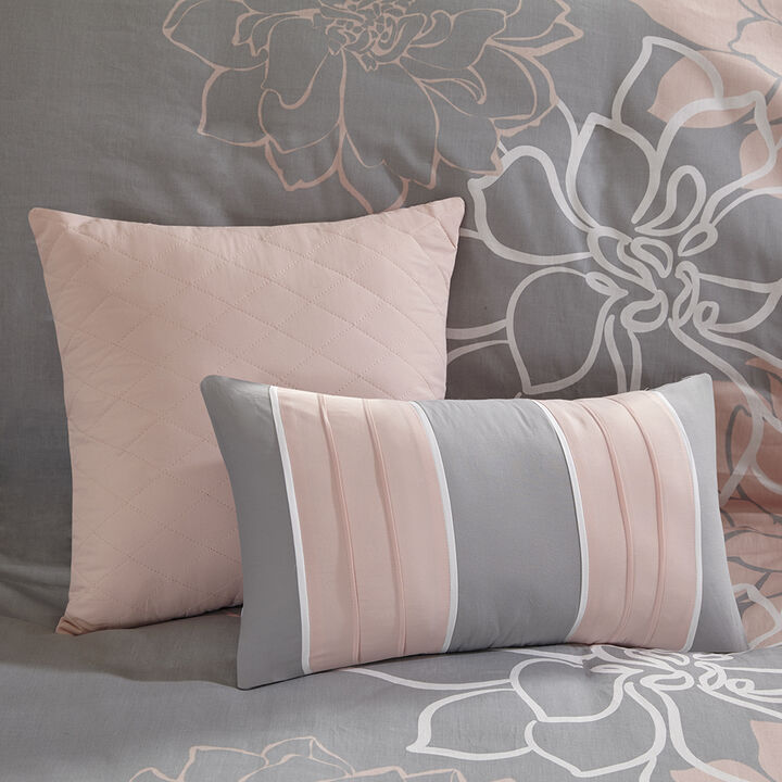 Gracie Mills Glenda 6-Piece Floral Printed Duvet Cover Set