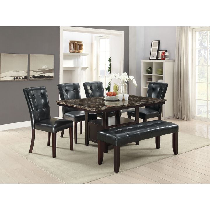 Modern Parson Chairs Black Faux Leather Tufted Set Of 2 Side Chairs Dining Seatings