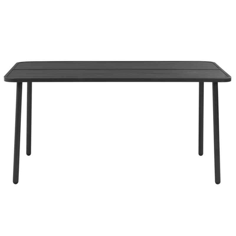 vidaXL 7 Piece Outdoor Dining Set Steel Dark Gray