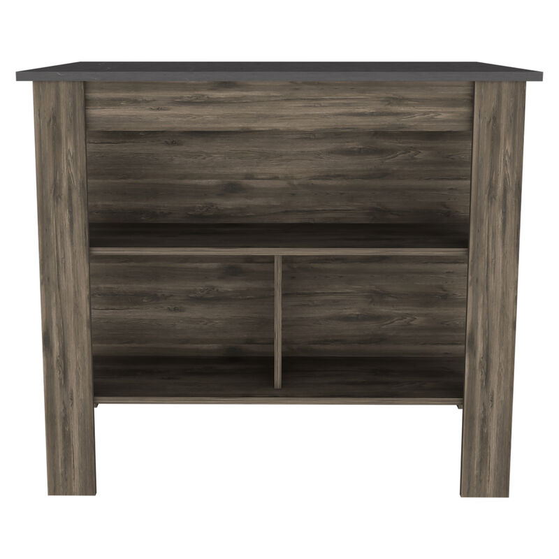 Streamdale Cala Kitchen Island, Four Legs, Three Shelves - Dark Brown Onyx