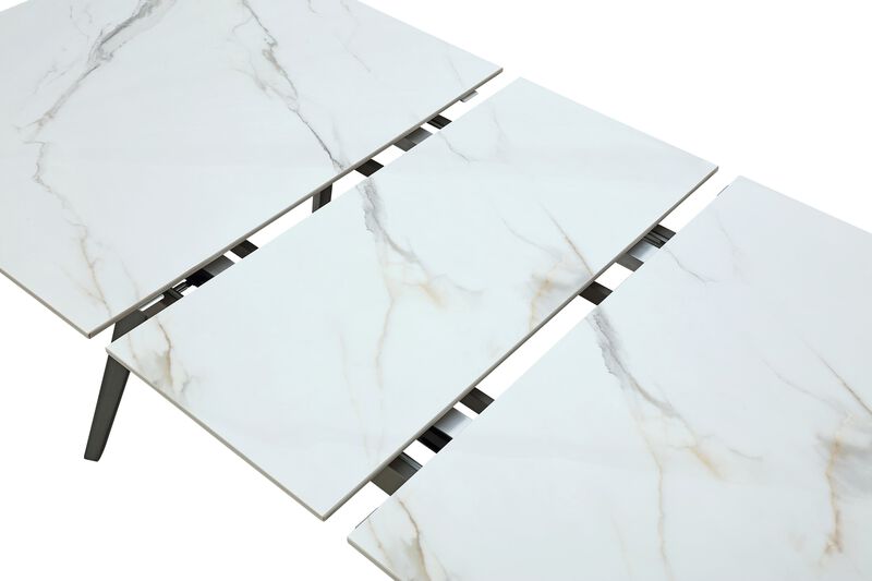 Lucia Stone Top Metal Leg Dining Table
