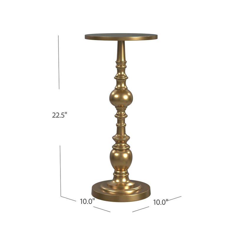 Butler Specialty Company Darien Antique Pedestal Side Table, Gold
