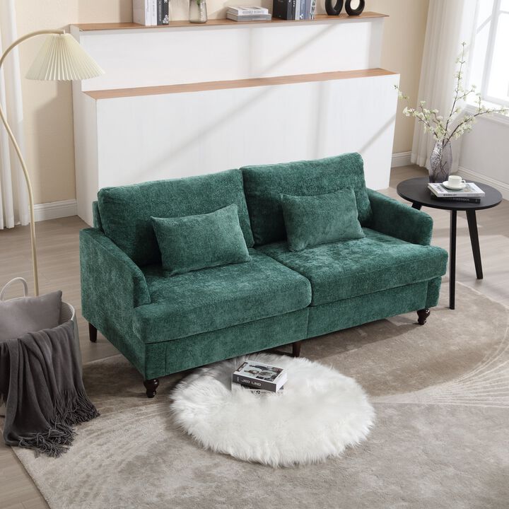 Mondawe Mid Century Chenille Fabric Loveseat Sofa, 2-Seat Upholstered Modern Couch