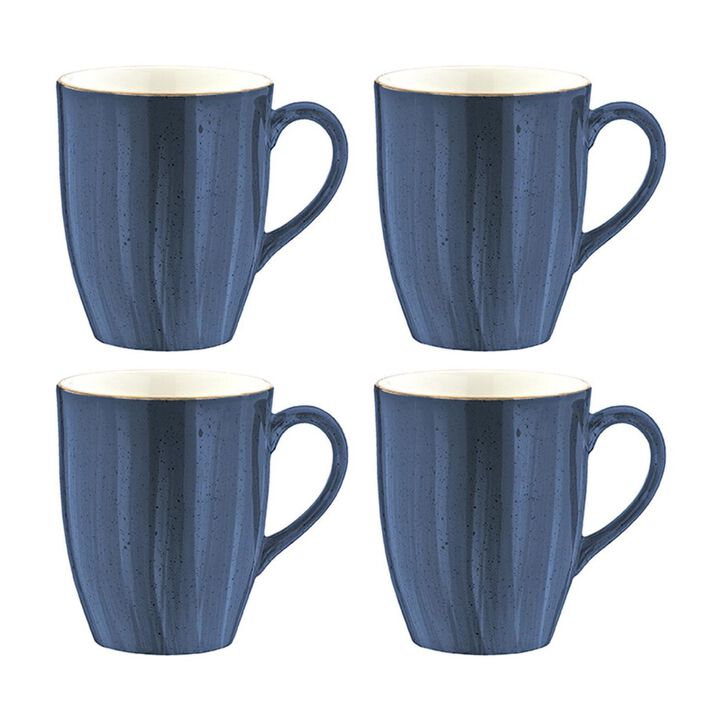 Dusk dia.3.25" h:4.25" 11 oz. Round Blue Porcelain Mug (Set of 4)
