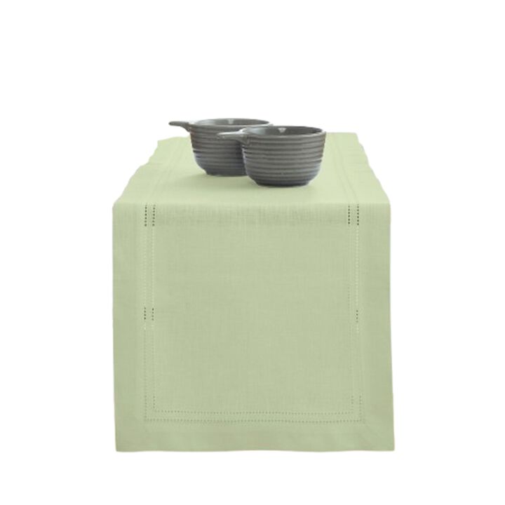 Solino Home 100% Pure Linen Table Runner | Linen Double Hemstitch for Spring & Easter