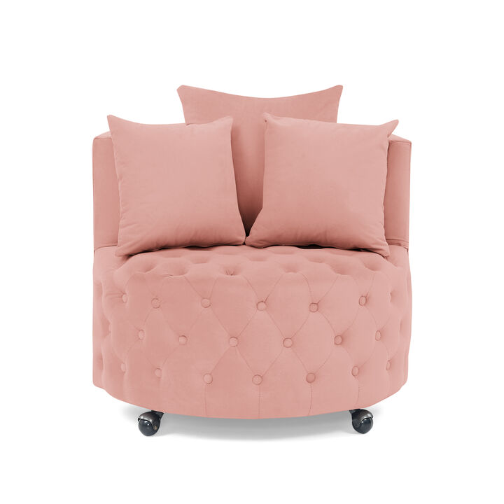 Merax Velvet Upholstered Swivel Chair for Living Room