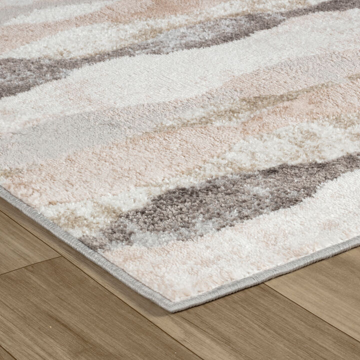 Cadence Abstract Modern Brown Beige Indoor Area Rug