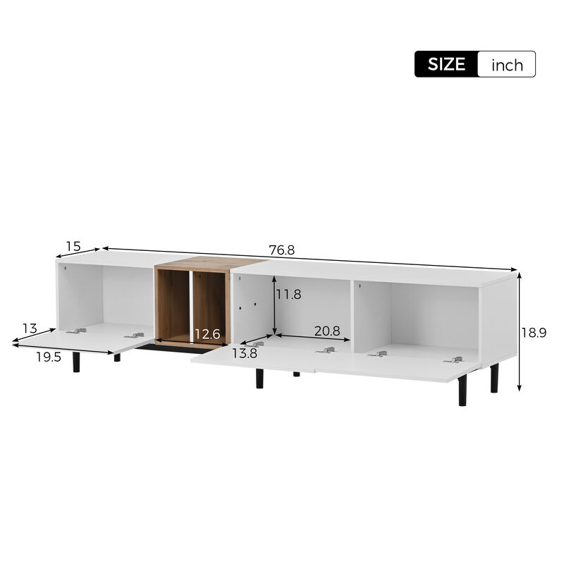 Merax Modern Storage Cabinet TV Stand with 3 Doors