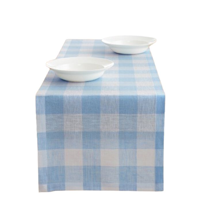 Solino Home 100% Pure Linen Table Runner | Buffalo Check