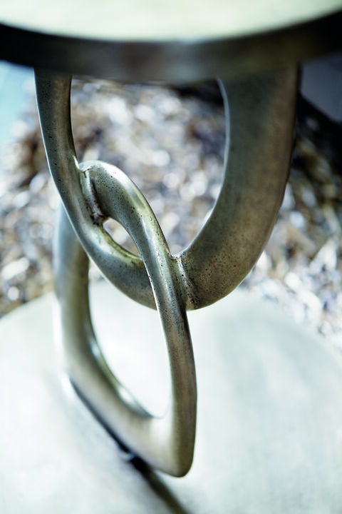 Linea Side Table with Sculptural Pedestal