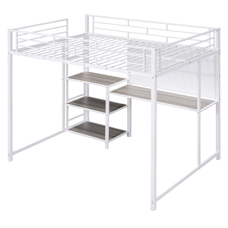 Merax Metal Loft Bed with Desk and Ladder